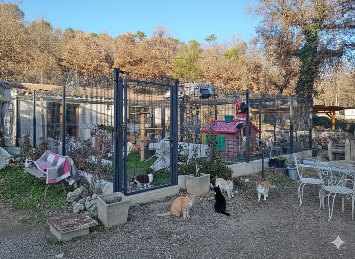 Espace de repos confortable pour animaux en pension